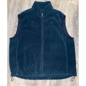 Men’s Woolrich Emerald Green Fleece Full Zip Vest Sz XL